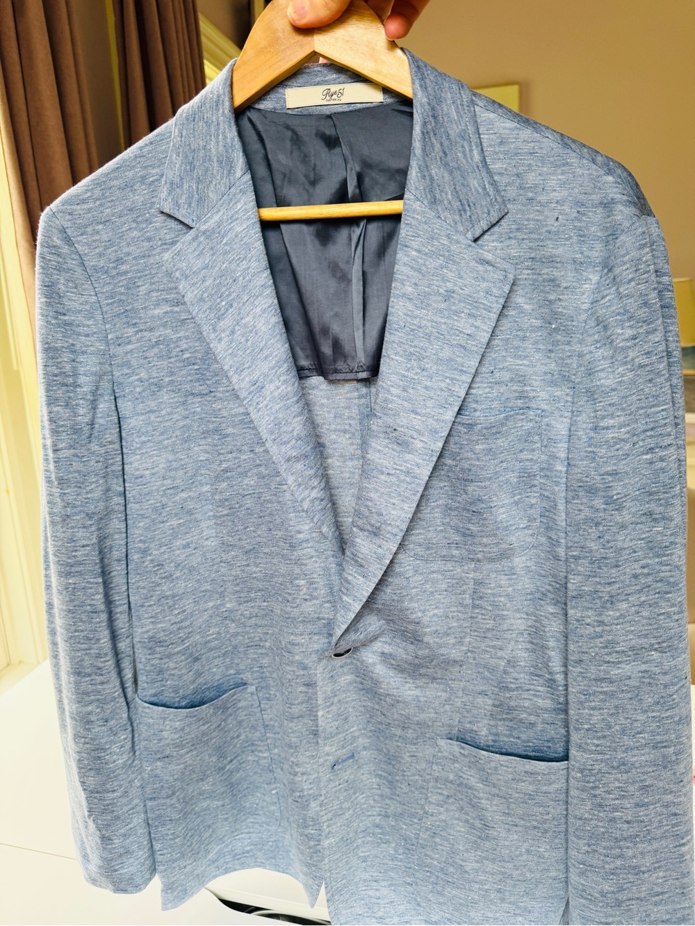 Rye 51 Light Blue Men's Blazer - Classic Single-Breasted Jacket